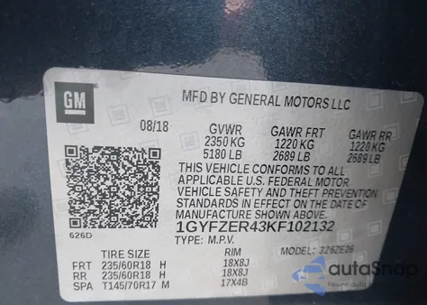 2019 Cadillac Xt4 Sport z USA, uszkodzony, nr VIN 1GYFZER43KF102132